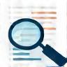 Icon representing expert analysis, a magnifying glass over documents