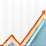 Icon representing monthly trends, a graph showing upward movement